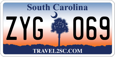 SC license plate ZYG069