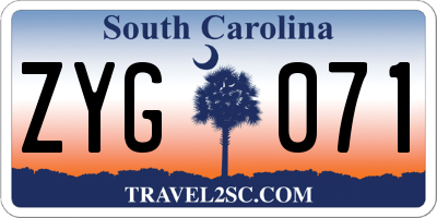 SC license plate ZYG071