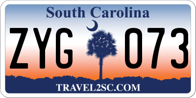 SC license plate ZYG073