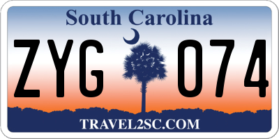 SC license plate ZYG074