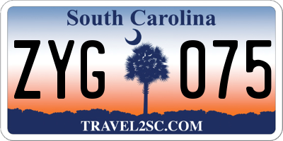 SC license plate ZYG075