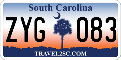 SC license plate ZYG083
