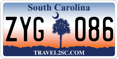 SC license plate ZYG086