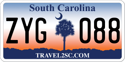 SC license plate ZYG088