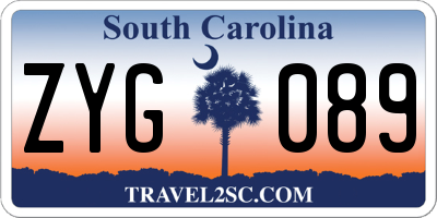 SC license plate ZYG089
