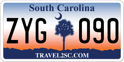 SC license plate ZYG090