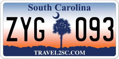 SC license plate ZYG093