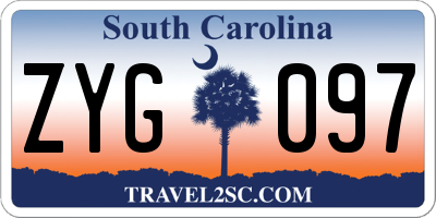 SC license plate ZYG097