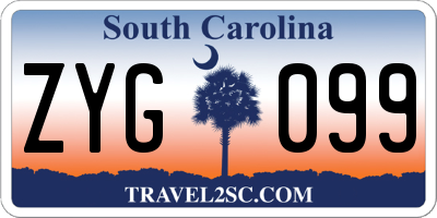 SC license plate ZYG099