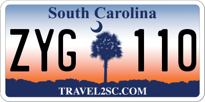SC license plate ZYG110