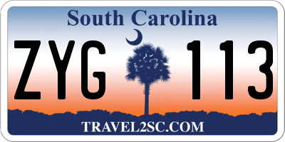 SC license plate ZYG113