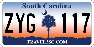 SC license plate ZYG117