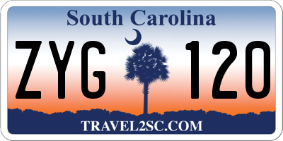 SC license plate ZYG120