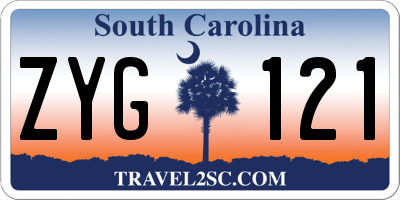 SC license plate ZYG121