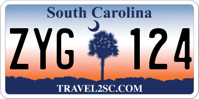 SC license plate ZYG124