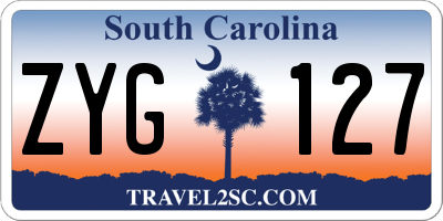 SC license plate ZYG127