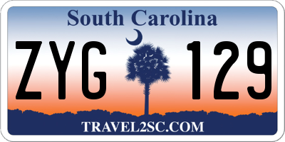 SC license plate ZYG129