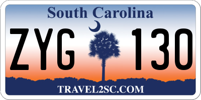 SC license plate ZYG130