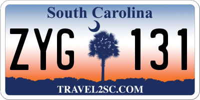 SC license plate ZYG131