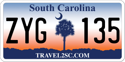 SC license plate ZYG135