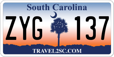 SC license plate ZYG137