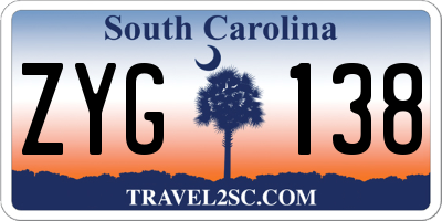 SC license plate ZYG138
