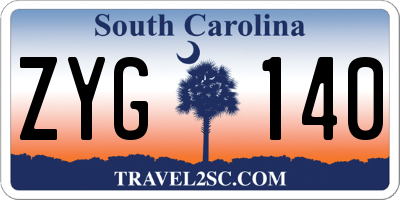 SC license plate ZYG140