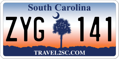 SC license plate ZYG141
