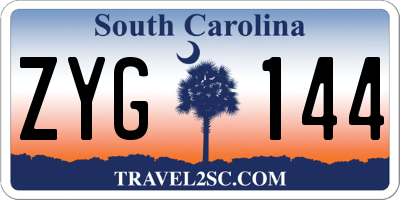 SC license plate ZYG144