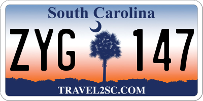 SC license plate ZYG147