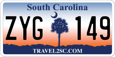 SC license plate ZYG149
