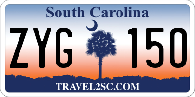 SC license plate ZYG150