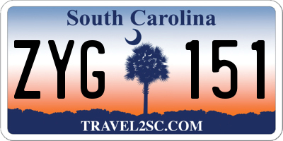 SC license plate ZYG151