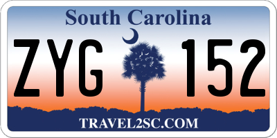 SC license plate ZYG152