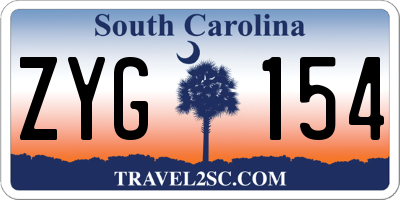 SC license plate ZYG154