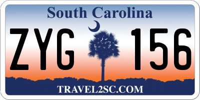 SC license plate ZYG156