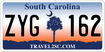 SC license plate ZYG162