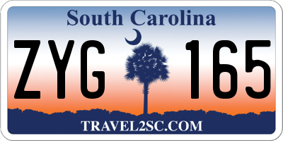 SC license plate ZYG165