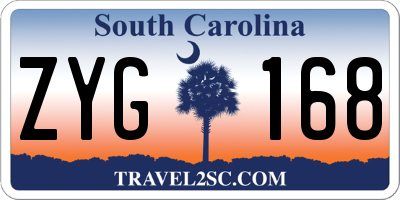 SC license plate ZYG168