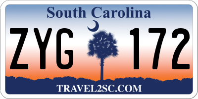 SC license plate ZYG172