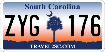 SC license plate ZYG176