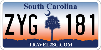 SC license plate ZYG181