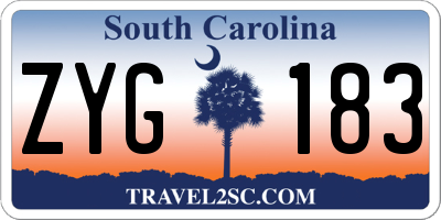 SC license plate ZYG183