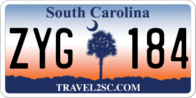 SC license plate ZYG184
