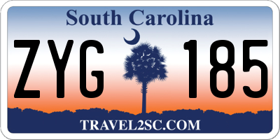 SC license plate ZYG185