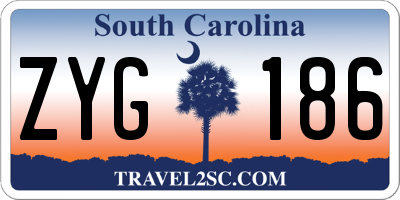 SC license plate ZYG186