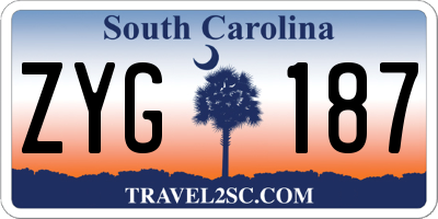 SC license plate ZYG187