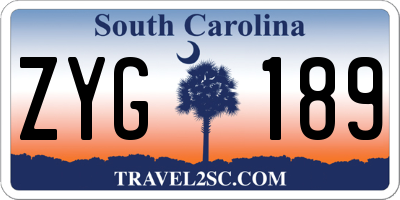 SC license plate ZYG189