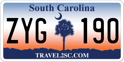 SC license plate ZYG190
