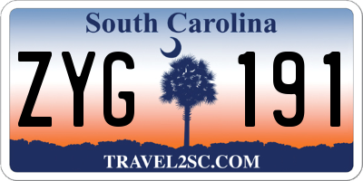 SC license plate ZYG191